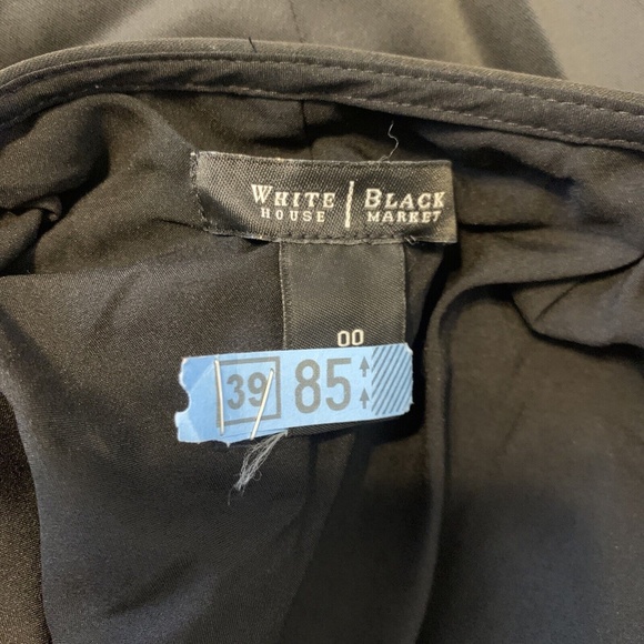 White House Black Market Black Acetate Straight Pencil Skirt Women's Size 00 - Picture 10 of 11